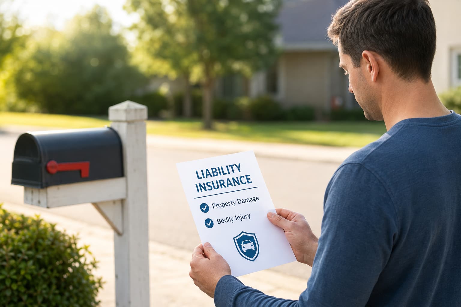 Del City driver reviewing liability insurance coverage for property damage and bodily injury.