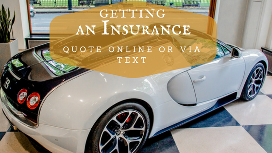 Getting an Insurance Quote Online or Via Text White Car Background With Text