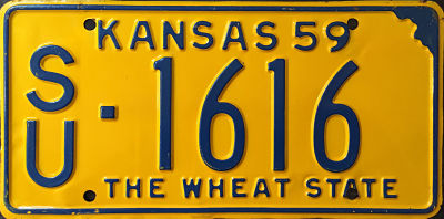 Kansas License Plate 1959 Kansas License Plate