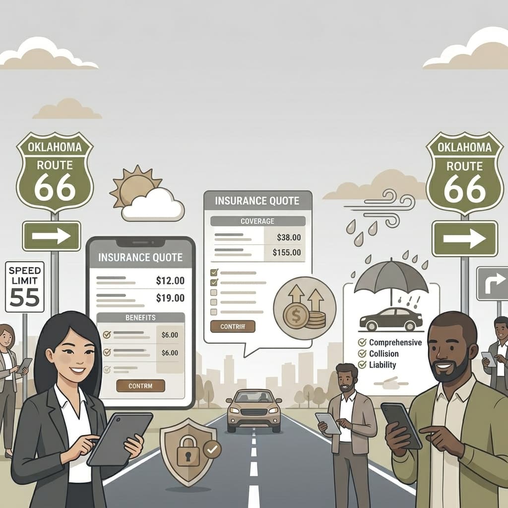 Oklahoma auto insurance illustration