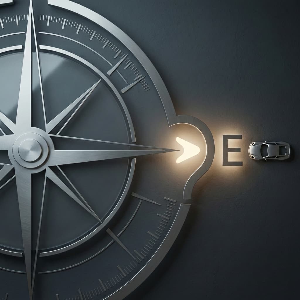 compass pointing east with question mark symbolizing car insurance companies Tulsa options in East Tulsa