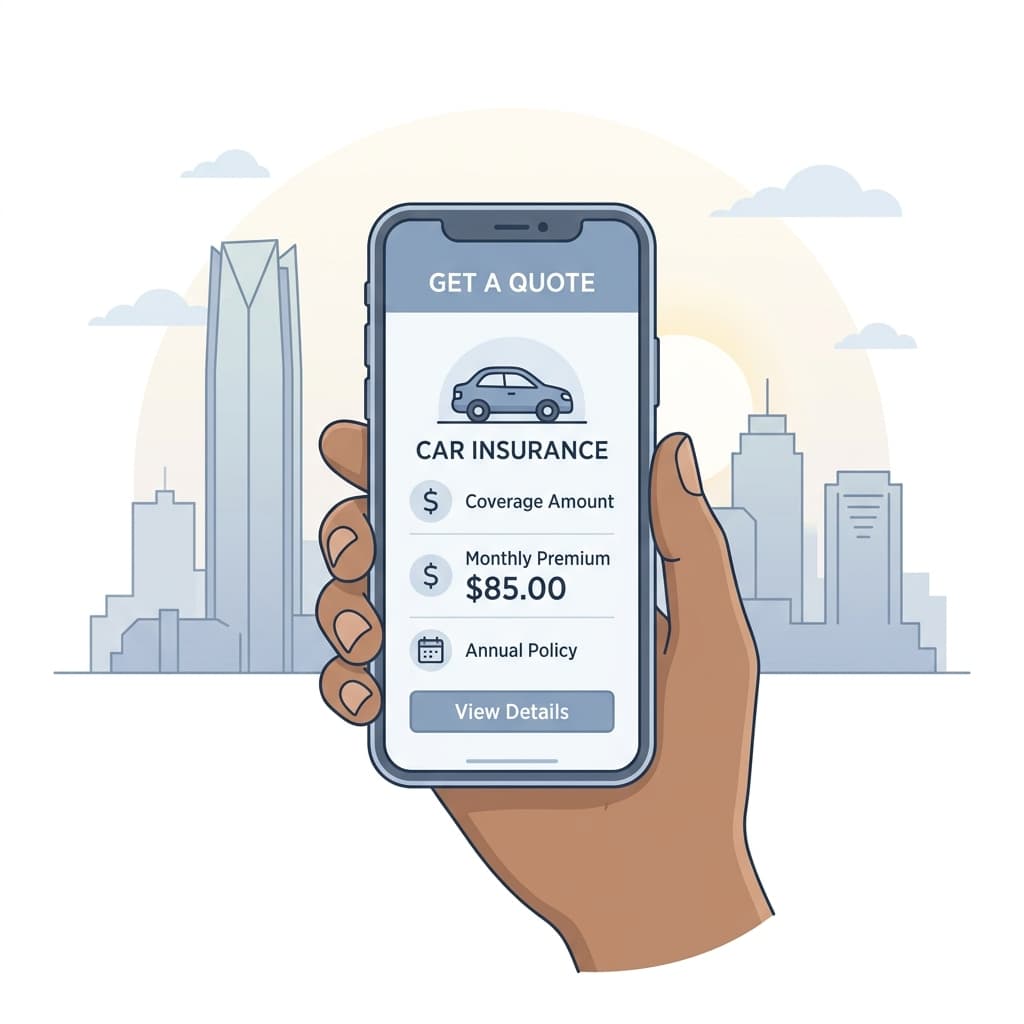 Illustration of Oklahoma City auto insurance rates and coverage options