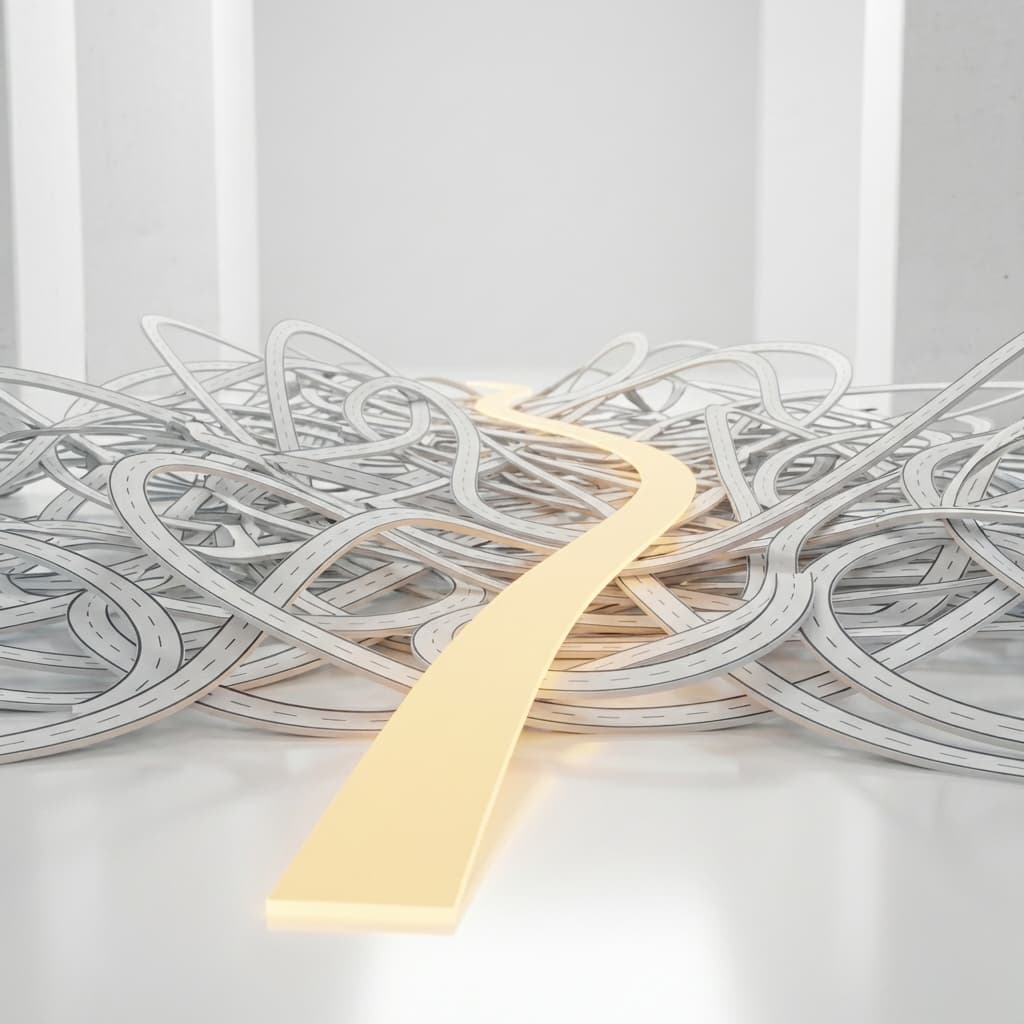 abstract image showing many insurance options with one clear path representing finding the best auto insurance in South Tulsa